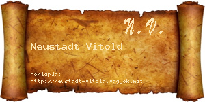 Neustadt Vitold névjegykártya